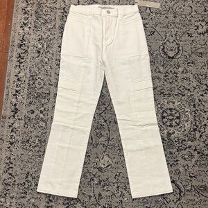 White denim Straight Leg cargo pants